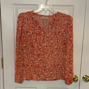 LOFT Women's Floral Blouse - Coral